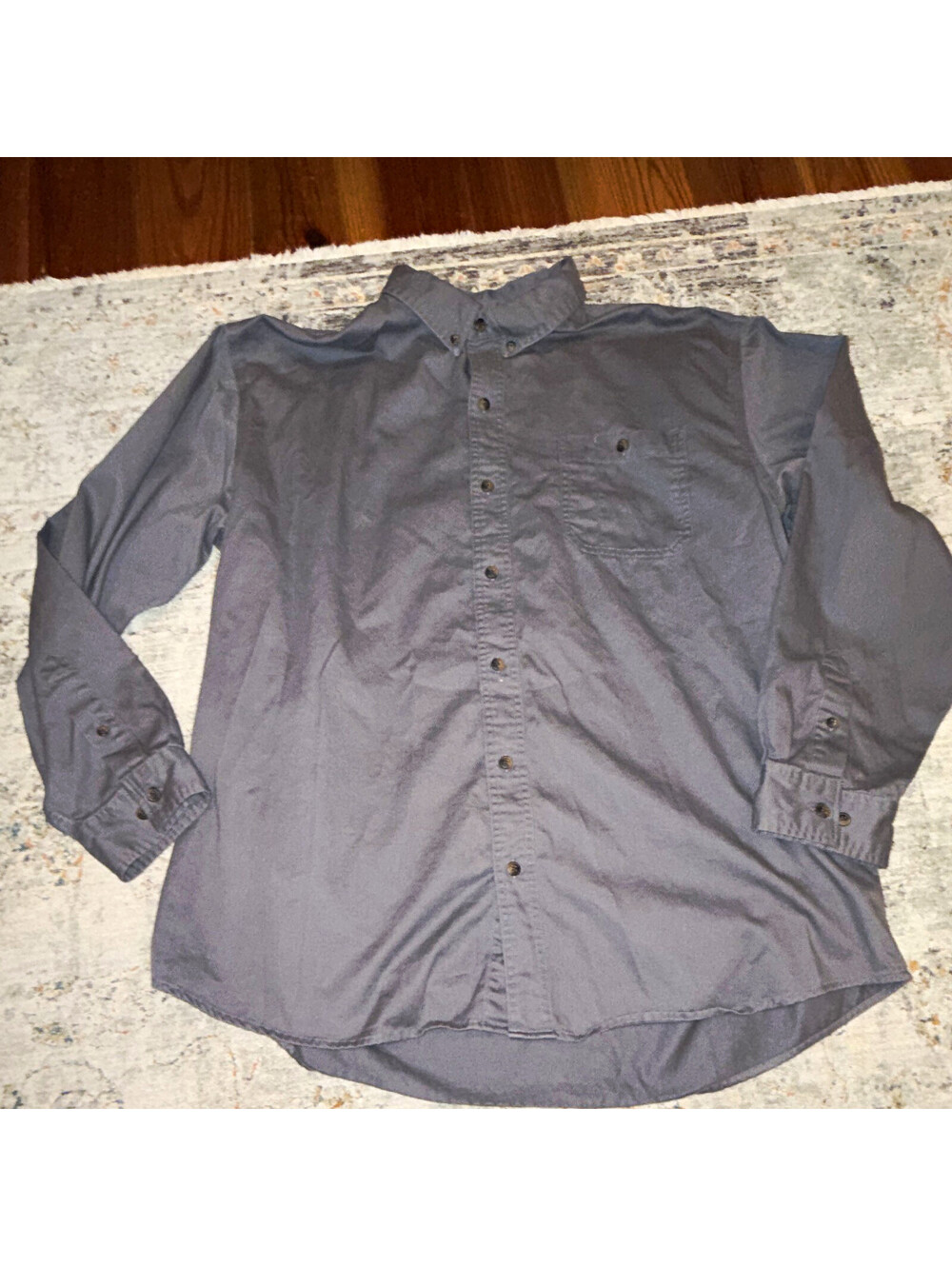 C.E. Schmidt Men's Gray Twill Cotton Long Sleeve Button-Front Work Shirt XL A279